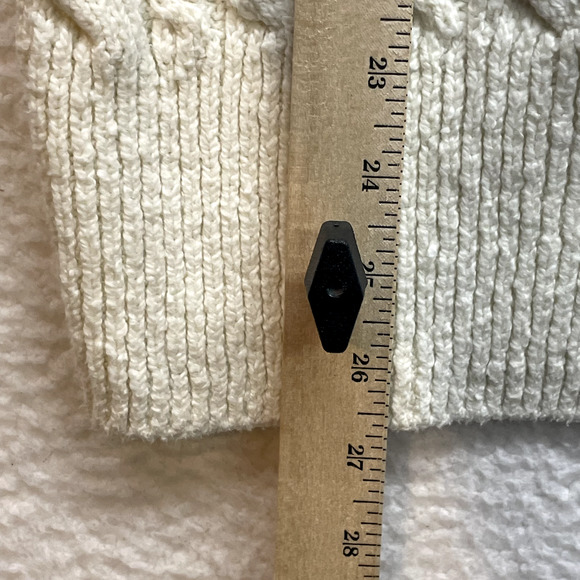 Free People Sweater Womens Medium Cream Every Cloud Cable Knit Collared Cozy - Picture 9 of 10